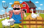 Farmer Farm Cartoon Animal Animals Ranch Stock Vector - Illustration of  amusing, animals: 54100683